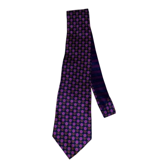 Tommy Hilfiger* Silk Tie* Navy/ Purple - Picture 1 of 5